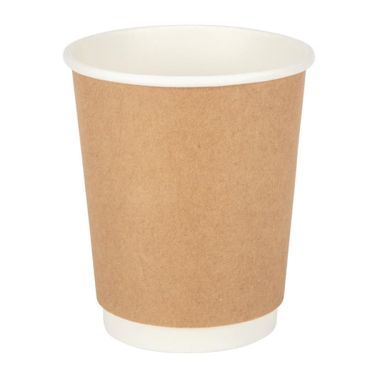 GP436 Fiesta Recyclable koffiebekers dubbelwandig kraft 225ml (25 stuks)