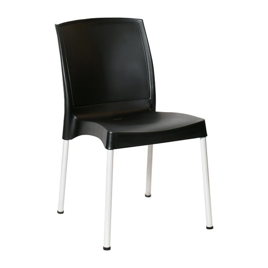 JA918 Bolero Elements Polypropyleen Stoelen Zwart (4 stuks)