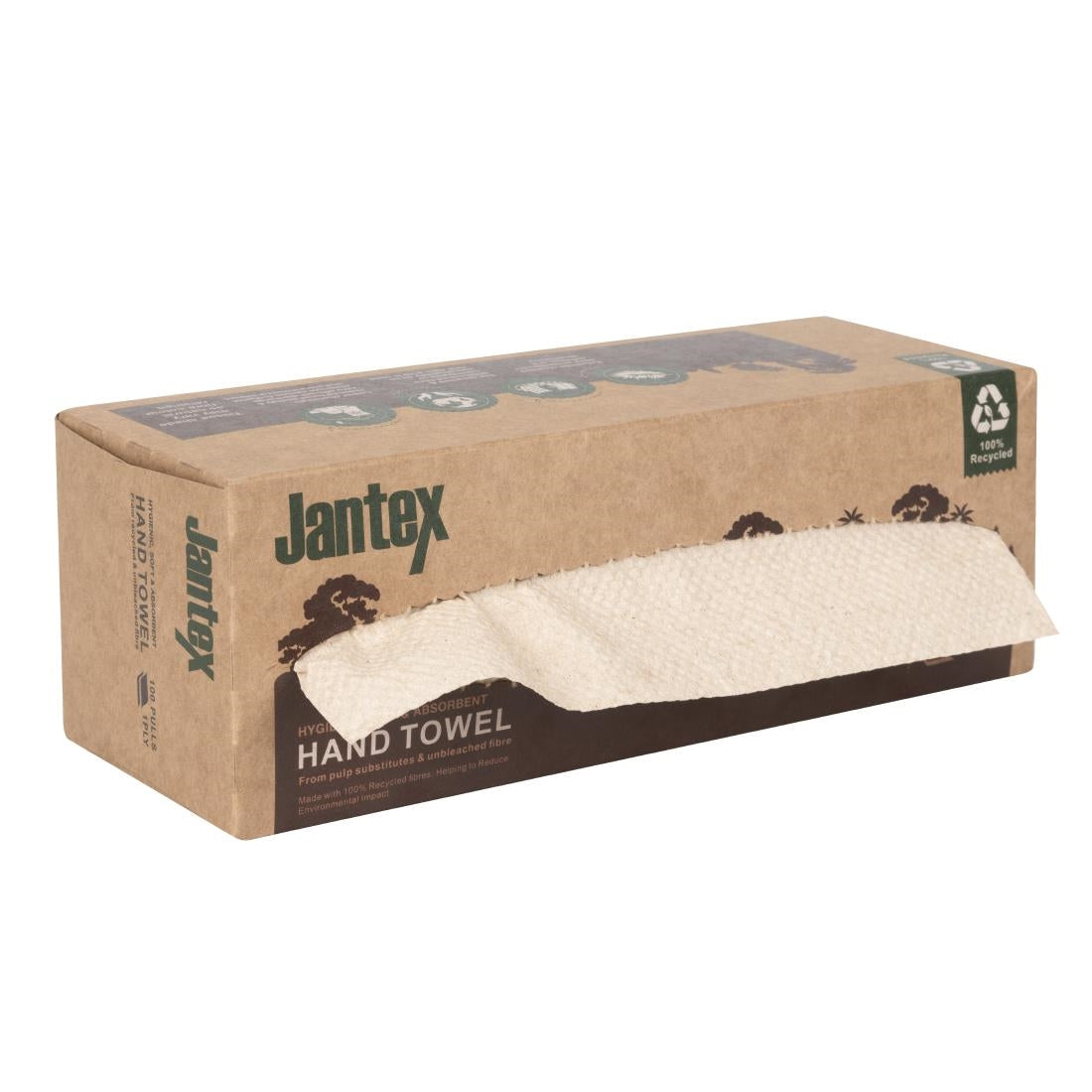 HY595 Jantex Green 100% Gerecycled Handdoek 1Ltraag 100 Vel 36 stuks