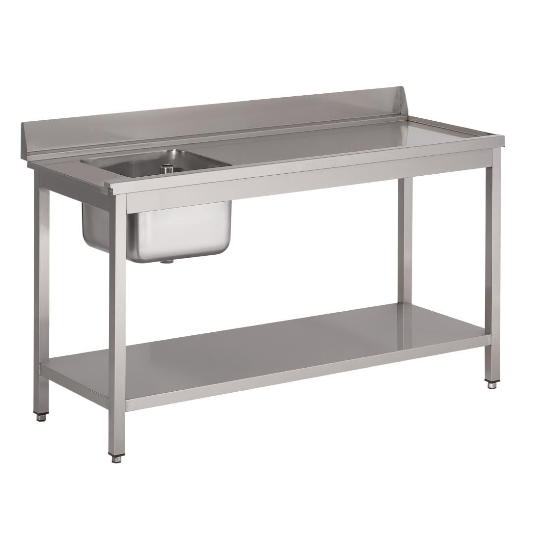 DS460 Gastro M RVS spoeltafel 1 spoelbak links 100x70cm