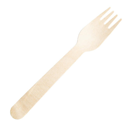 CH083 Fiesta Compostable individueel verpakte houten vorkjes (500 stuks)
