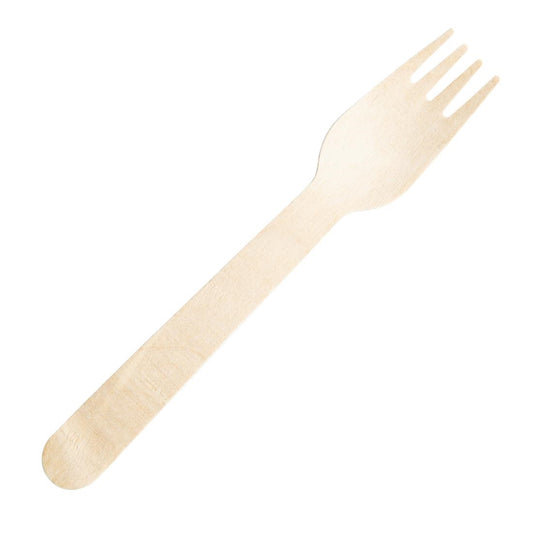 CH083 Fiesta Compostable individueel verpakte houten vorkjes (500 stuks)