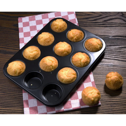 GD011 Vogue carbonstalen anti-kleef bakvorm 12 muffins