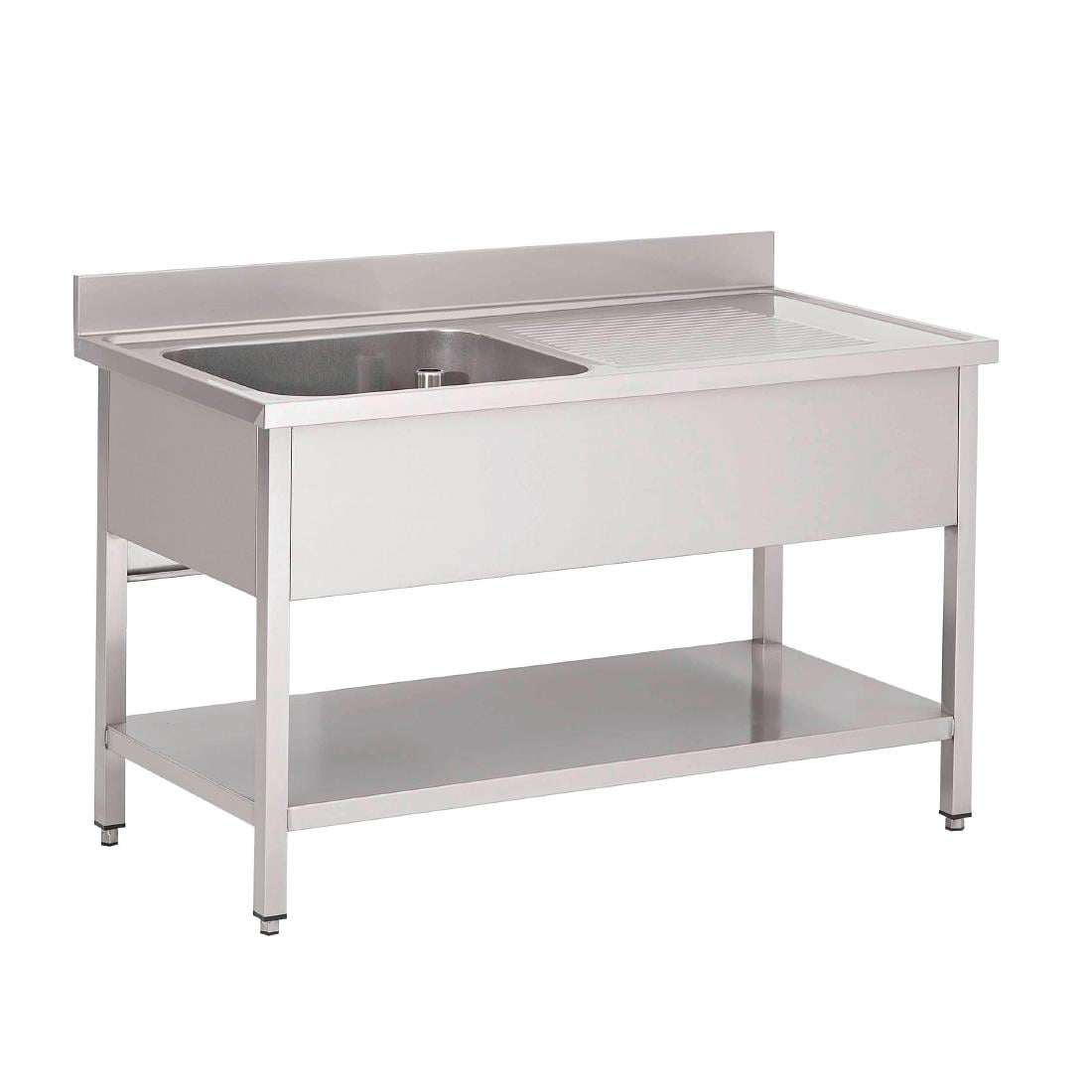 GN200 Gastro M RVS spoeltafel 1 spoelbak links 120x70x85cm