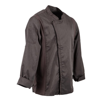 BB263-M Chef Works Urban Hartford unisex koksbuis met rits lange mouw grijs M