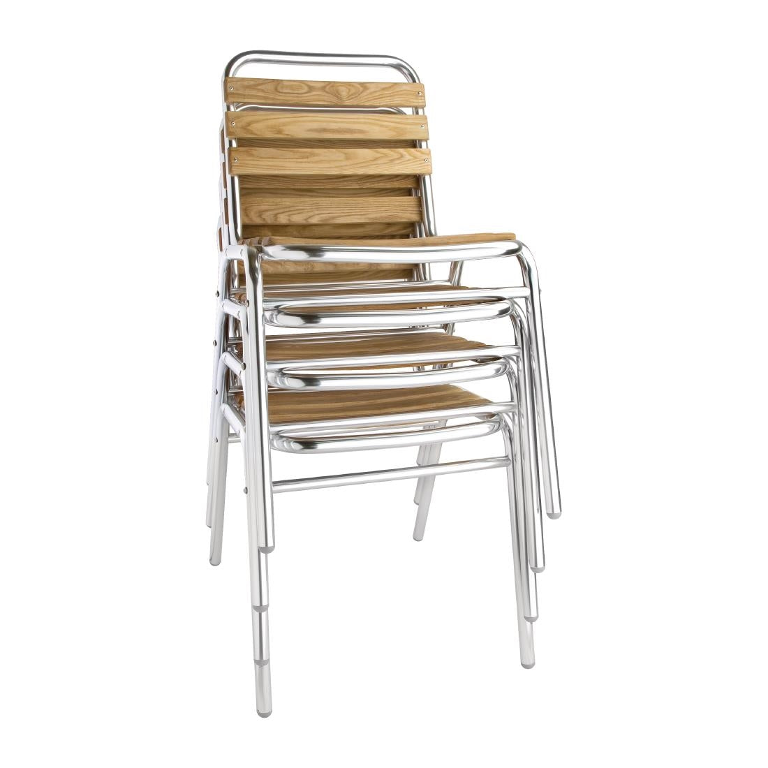 GK997 Bolero aluminium en essenhouten stoelen (4 stuks)