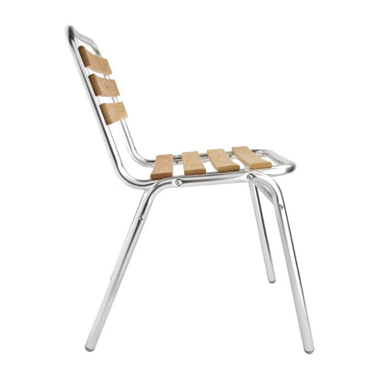 GK997 Bolero aluminium en essenhouten stoelen (4 stuks)