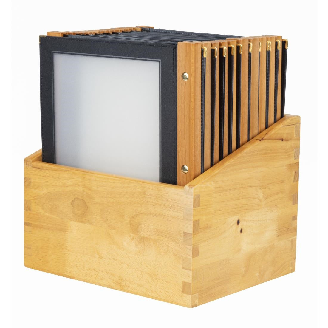 H759 Securit menumappen set met houten box A4 zwart (20 stuks)