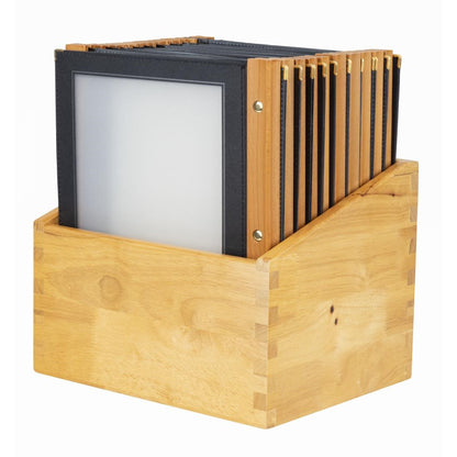 H759 Securit menumappen set met houten box A4 zwart (20 stuks)