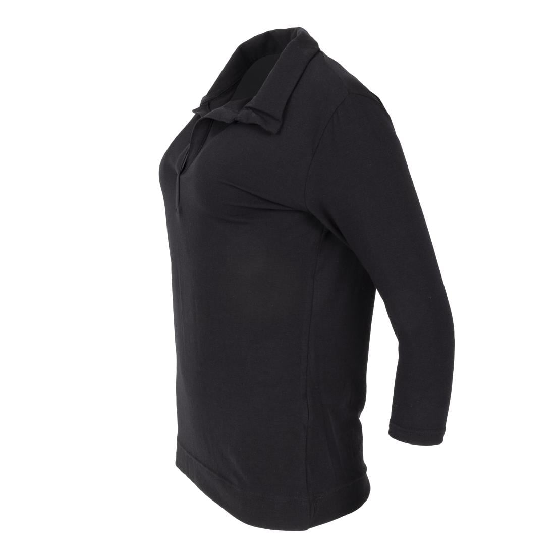B038-S Uniform Works dames T-shirt met V-hals zwart S