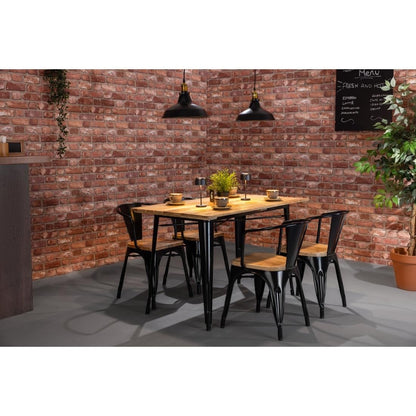 HZ804 Bolero Bistro Curve Armstoelen met Houten Zitting Zwart (4 stuks)