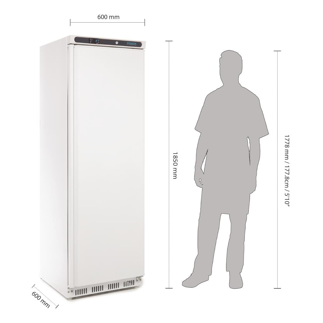 CD612 Polar C-serie 1-deurs koeling wit 400L