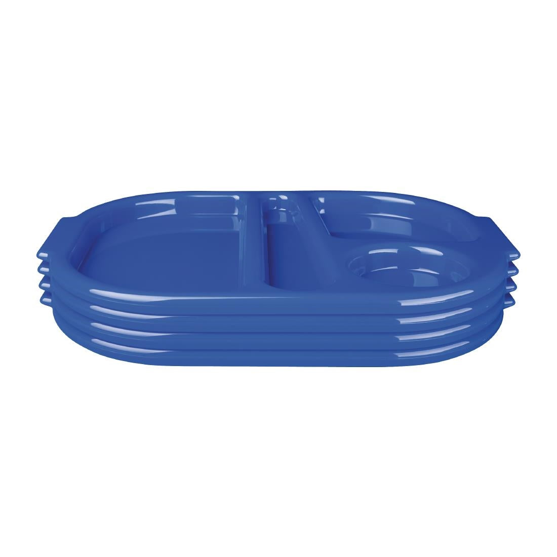 U038 Olympia Kristallon dienbladen met vakken 37,5x27,8cm blauw (10 stuks)