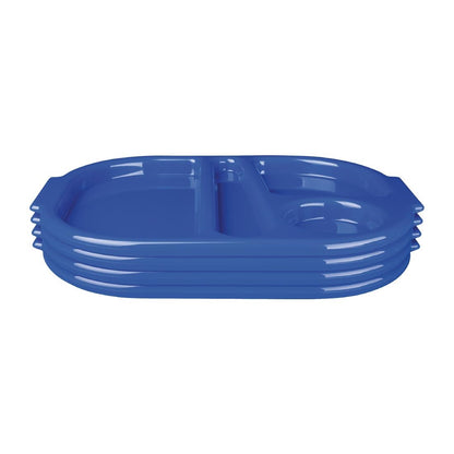 U038 Olympia Kristallon dienbladen met vakken 37,5x27,8cm blauw (10 stuks)