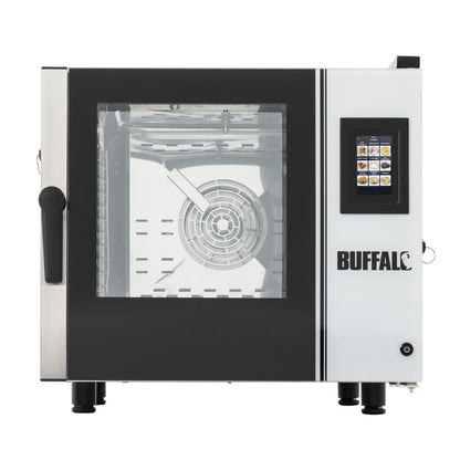 SA773 Buffalo Vrijstaande Slimme Touchscreen Compacte Combi Oven 6 x GN 1/1 Met Installatiekit En Afzuigkap