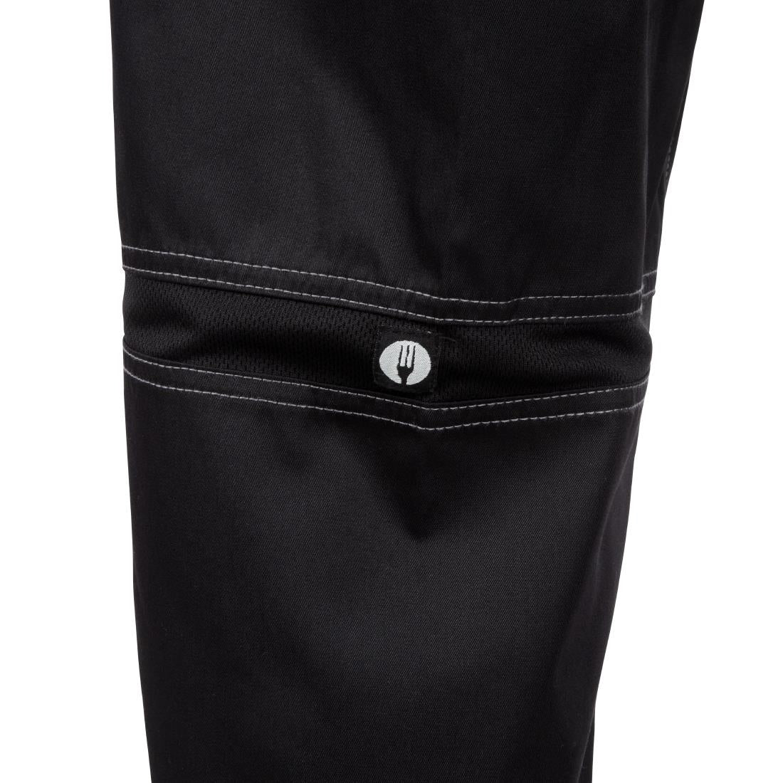 B187-L Chef Works Cool Vent uniseks baggy koksbroek zwart L