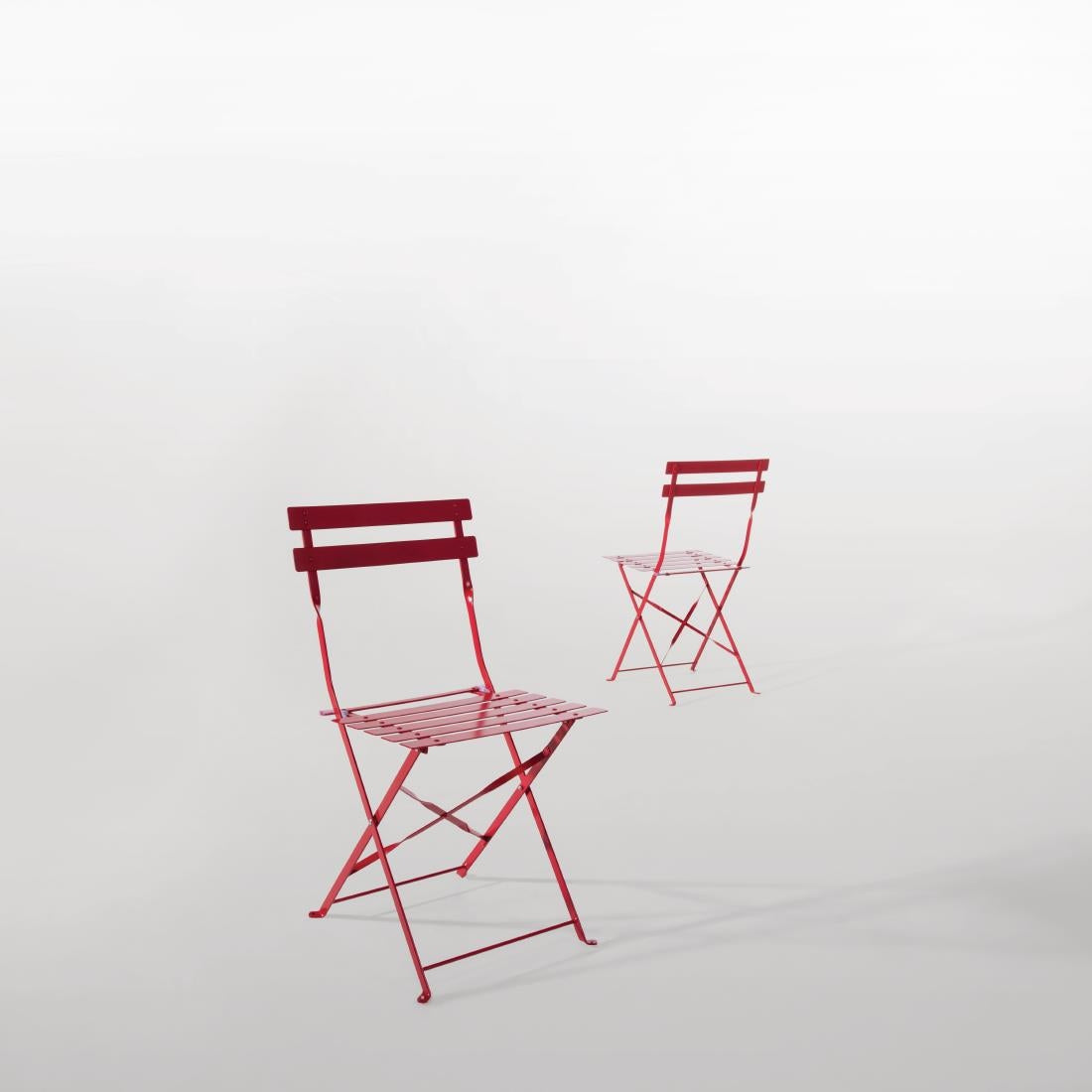 GH555 Bolero stalen opklapbare stoelen rood (2 stuks)