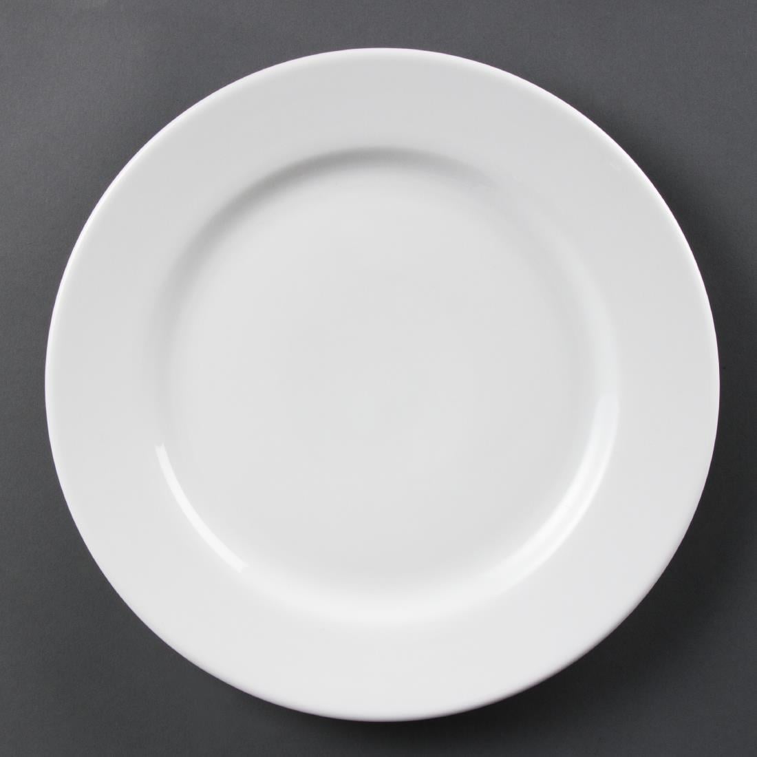 CB483 Olympia Whiteware Borden Met Brede Rand 31cm (6 Stuks)