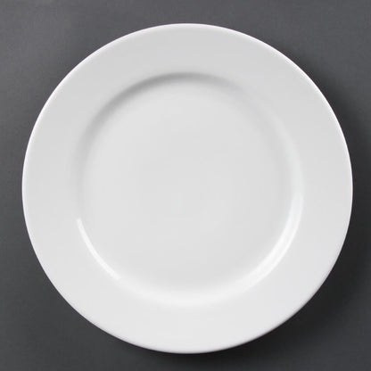 CB483 Olympia Whiteware Borden Met Brede Rand 31cm (6 Stuks)