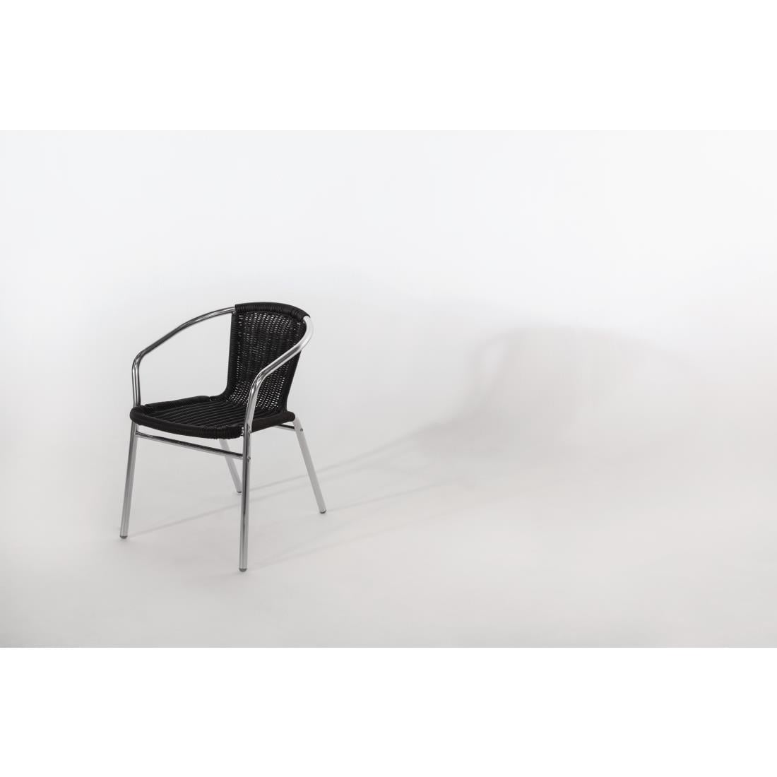 U507 Bolero aluminium en polyrotan stoelen zwart (4 stuks)