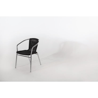 U507 Bolero aluminium en polyrotan stoelen zwart (4 stuks)