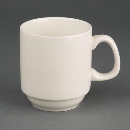 U832 Olympia Ivory stapelbare mok 285ml (12 stuks)
