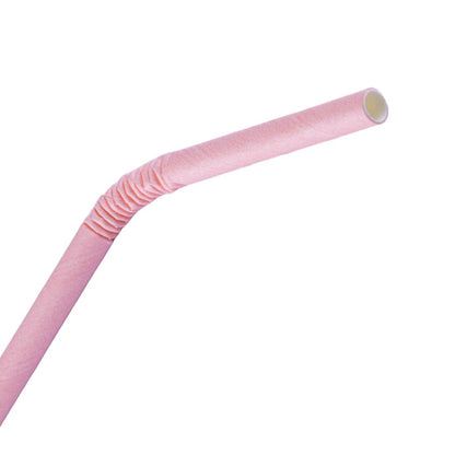 FB144 Fiesta Compostable composteerbare papieren buigrietjes roze (250 stuks)