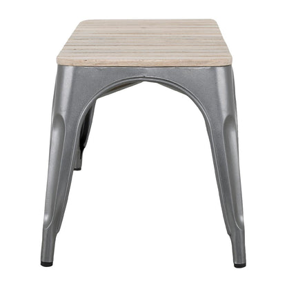 HZ817 Bolero Bistro Bank Met Mangohouten Latten En Donkergrijze Poten 850mm (2 stuks)