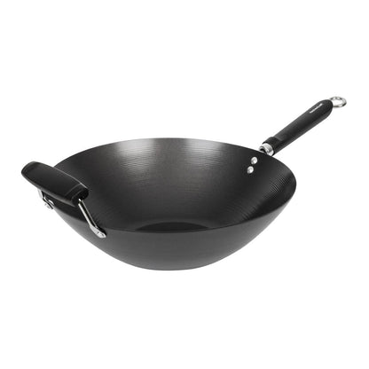 K250 Anti-kleef inductie wok met platte bodem 35,5cm