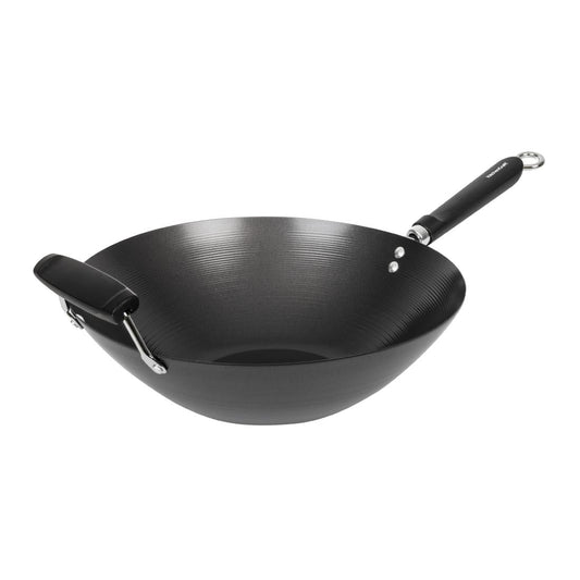 K250 Anti-kleef inductie wok met platte bodem 35,5cm