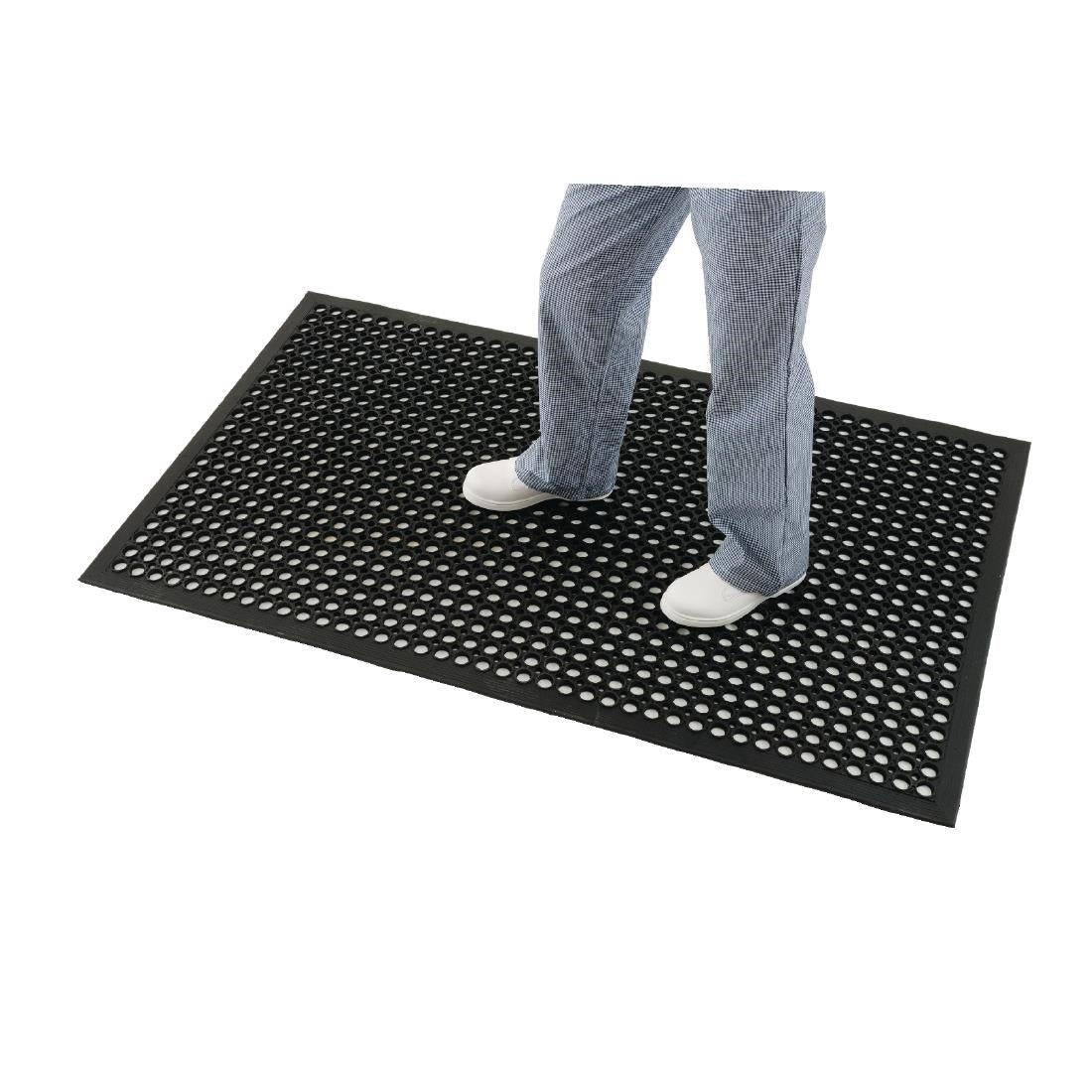 DP206 Jantex rubberen antivermoeidheidsmat zwart 150 x 90cm