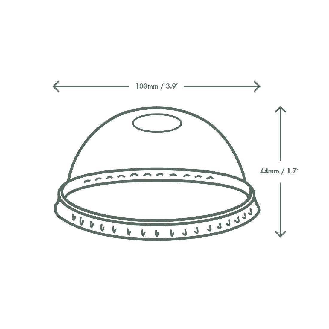 GH016 Vegware bolle deksels voor composteerbare frisdrankbekers 34cl en 45,5cl (1000 stuks)