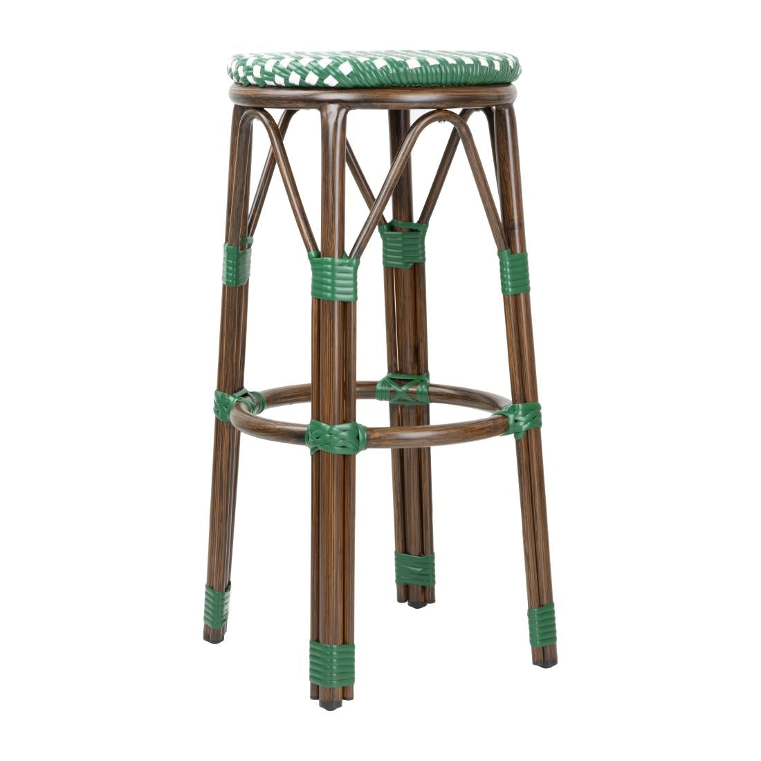 HZ147 Bolero Parijse Stijl PE Rotan Barkrukken Groen Stip Mix (2 stuks)