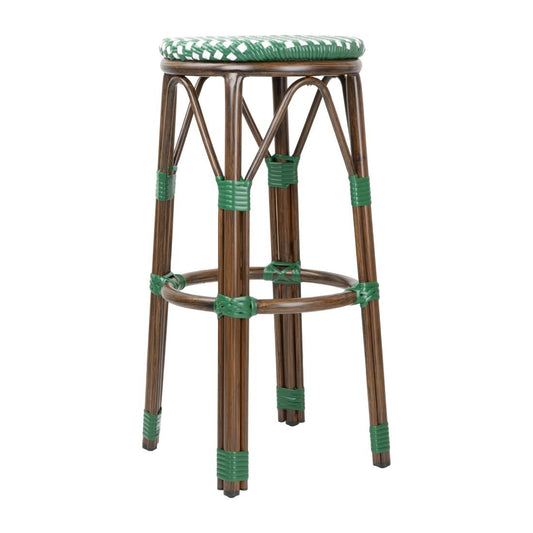 HZ147 Bolero Parijse Stijl PE Rotan Barkrukken Groen Stip Mix (2 stuks)