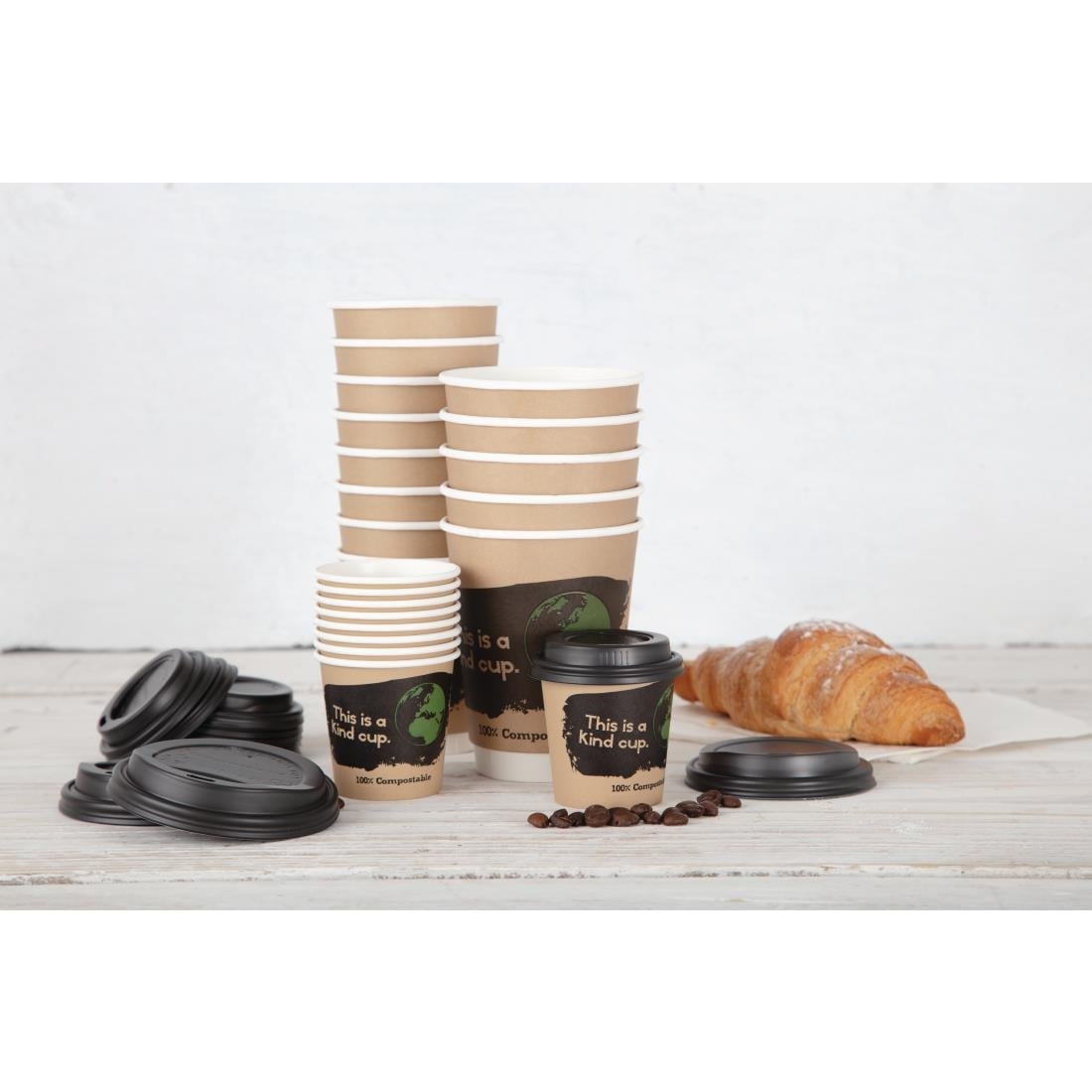 DS052 Fiesta Compostable composteerbare deksels voor 23cl koffiebekers (1000 stuks)
