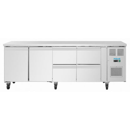 UA104 Polar U-Series koelwerkbank 4 lades & 2 deuren
