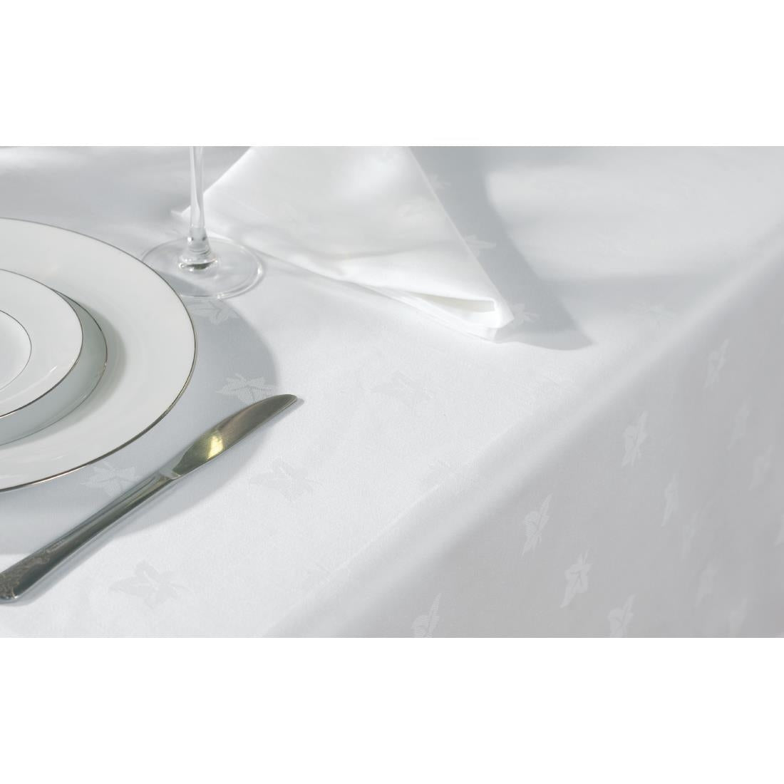 GW451 Mitre Luxury Luxor tafelkleed wit 230x230cm