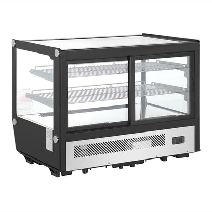 PG004 Polar G-Serie aanrecht model Display Koelkast Zwarte Vierkante Glas 160Ltr