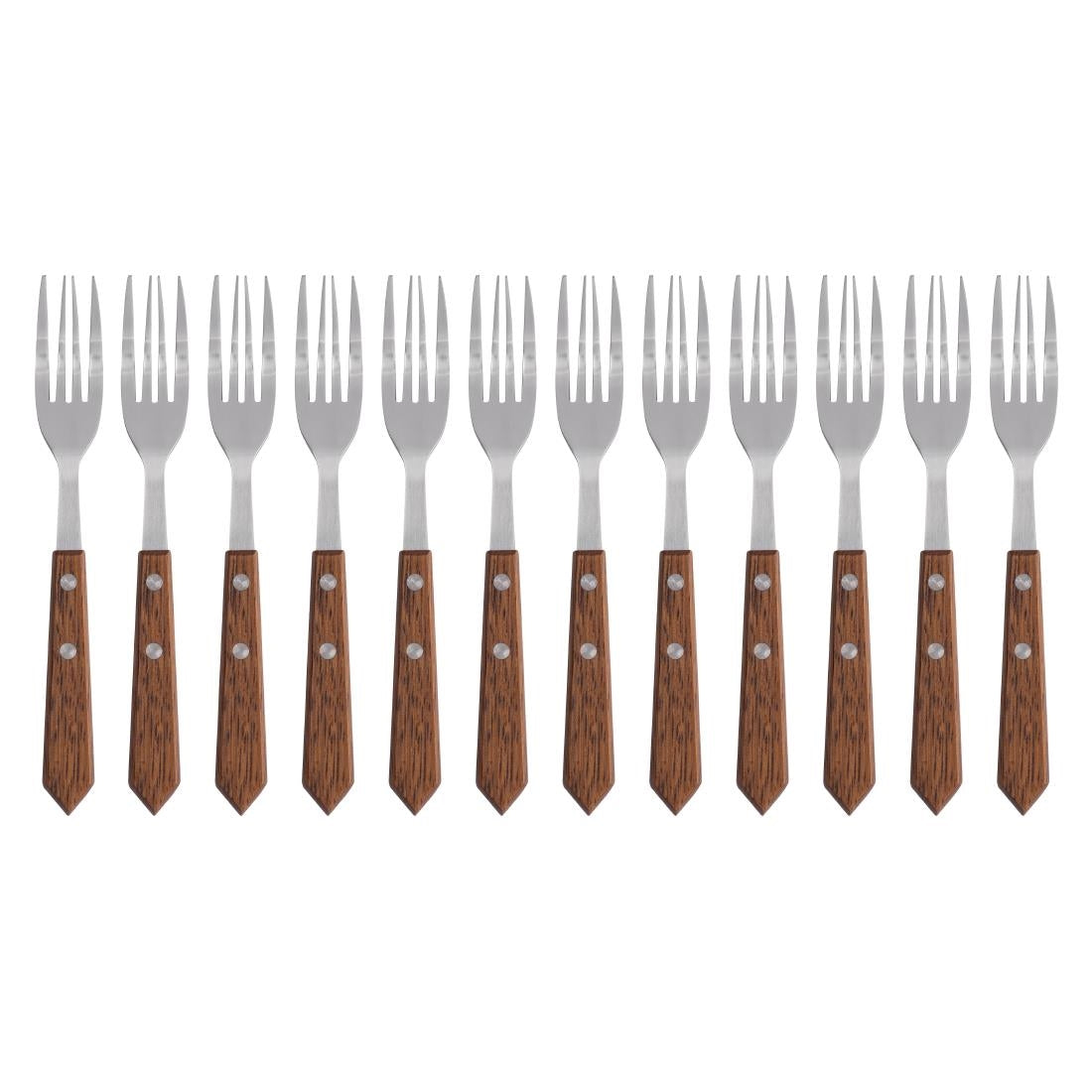 C137 Olympia steakvork met houten heft (12 stuks)