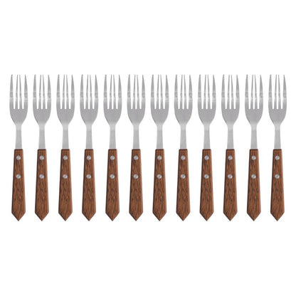 C137 Olympia steakvork met houten heft (12 stuks)