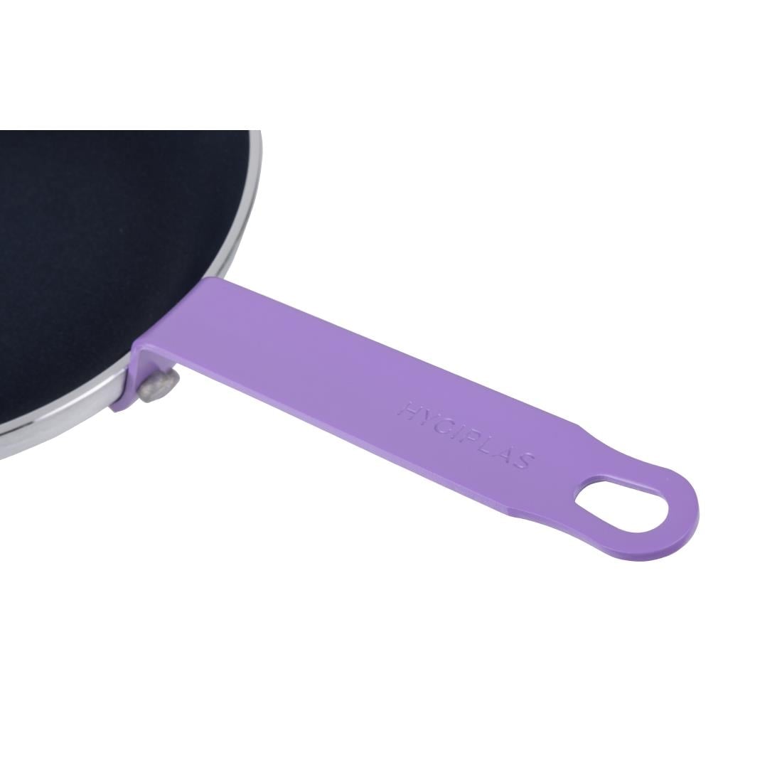 HT968 Hygiplas Aluminium Antiaanbak Teflon Platinum Plus Koekenpan met Paarse Handgreep 24cm