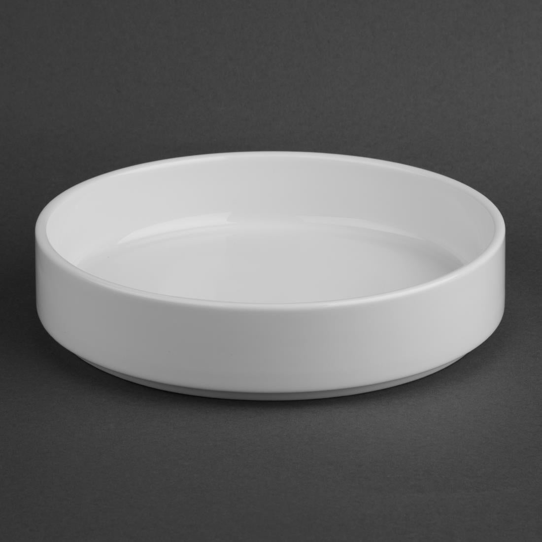 CK071 Olympia Whiteware Kom Met Platte Wanden - 215mm (4 Stuks)