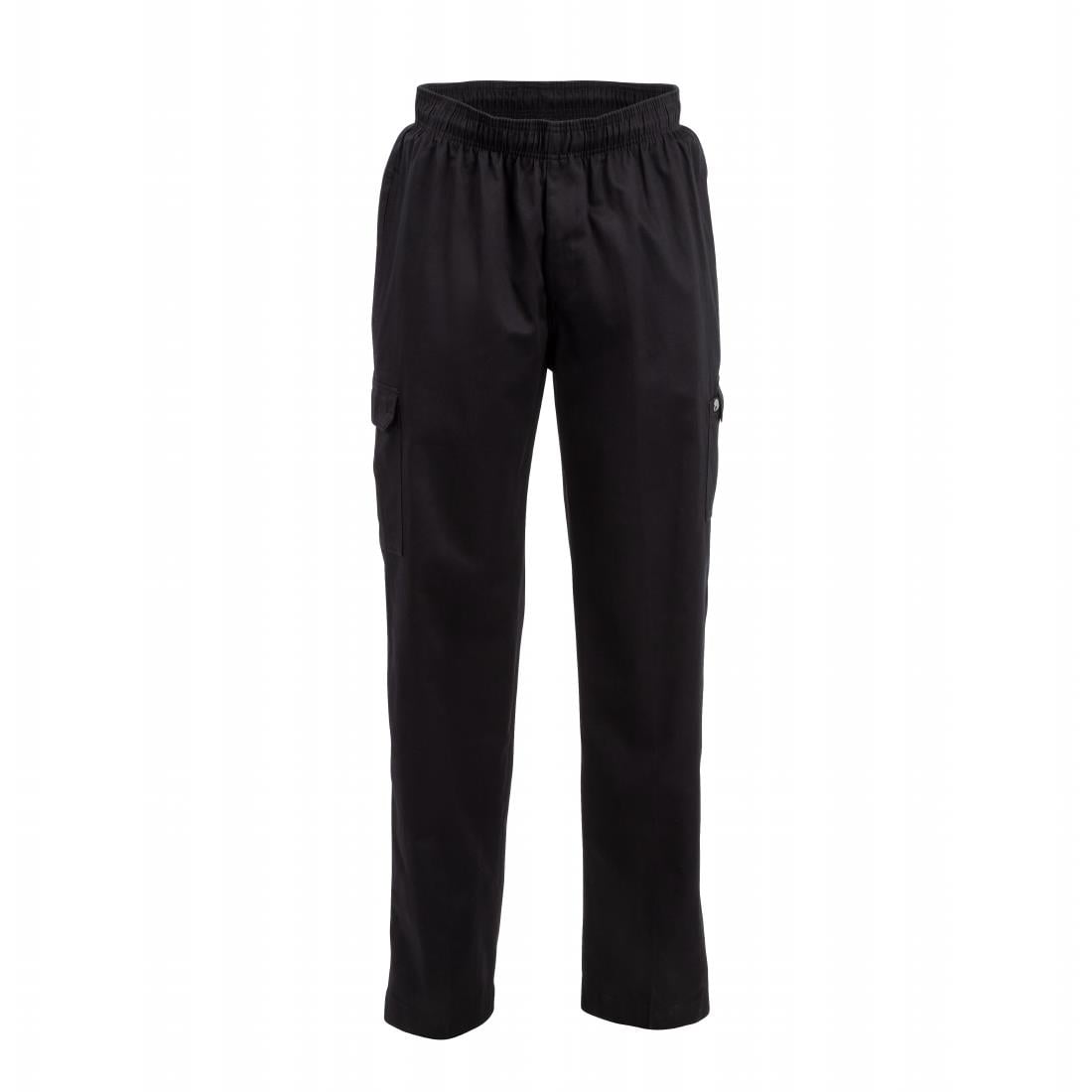 B222-XXL Chef Works unisex slim fit cargo broek zwart XXL