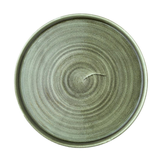 CX645 Churchill Stonecast Patina Burnished Green Bord Met Opstaande Rand 25.9cm (6 stuks)