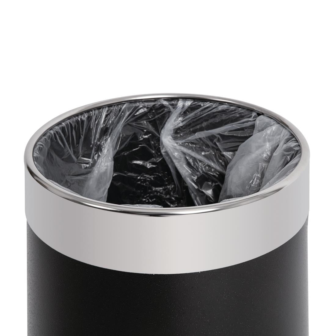 Y805 Bolero prullenbak zwart met zilveren rand 10,2Ltr