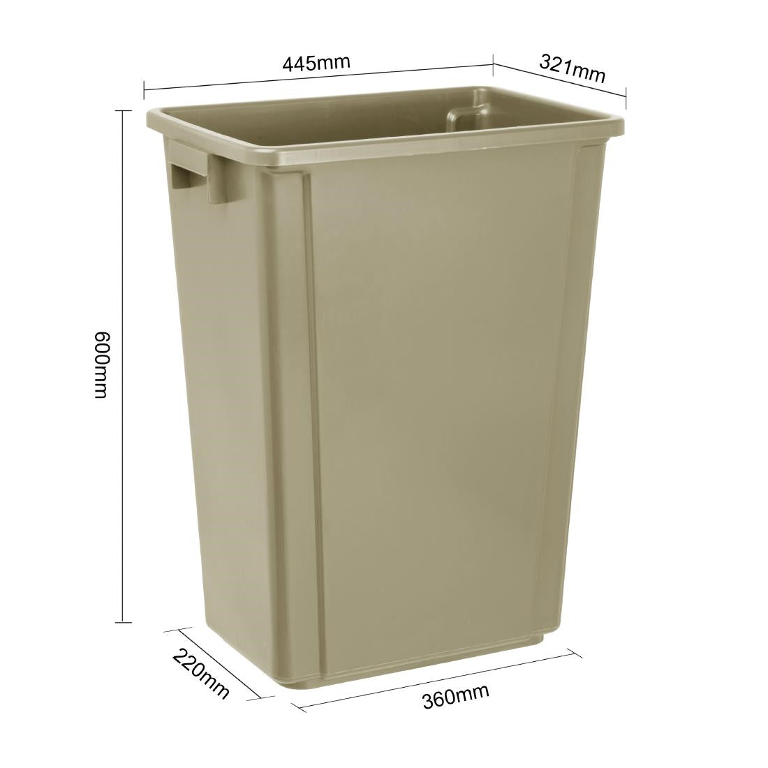 FX149 Jantex Smalle Afvalbak Beige 60Ltr