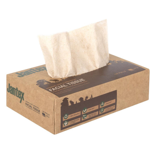 HW715 Jantex Green 100% Gerecyclede Gezichtsdoekjes 100 Vel (36 stuks)