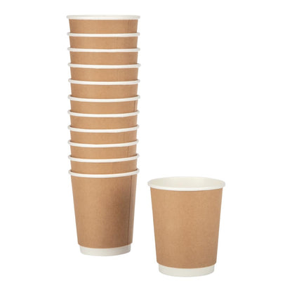 GP436 Fiesta Recyclable koffiebekers dubbelwandig kraft 225ml (25 stuks)