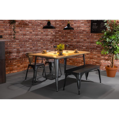 JA329 Bolero Bistro Metalen Bank Donkergrijs 1000mm (2 stuks)