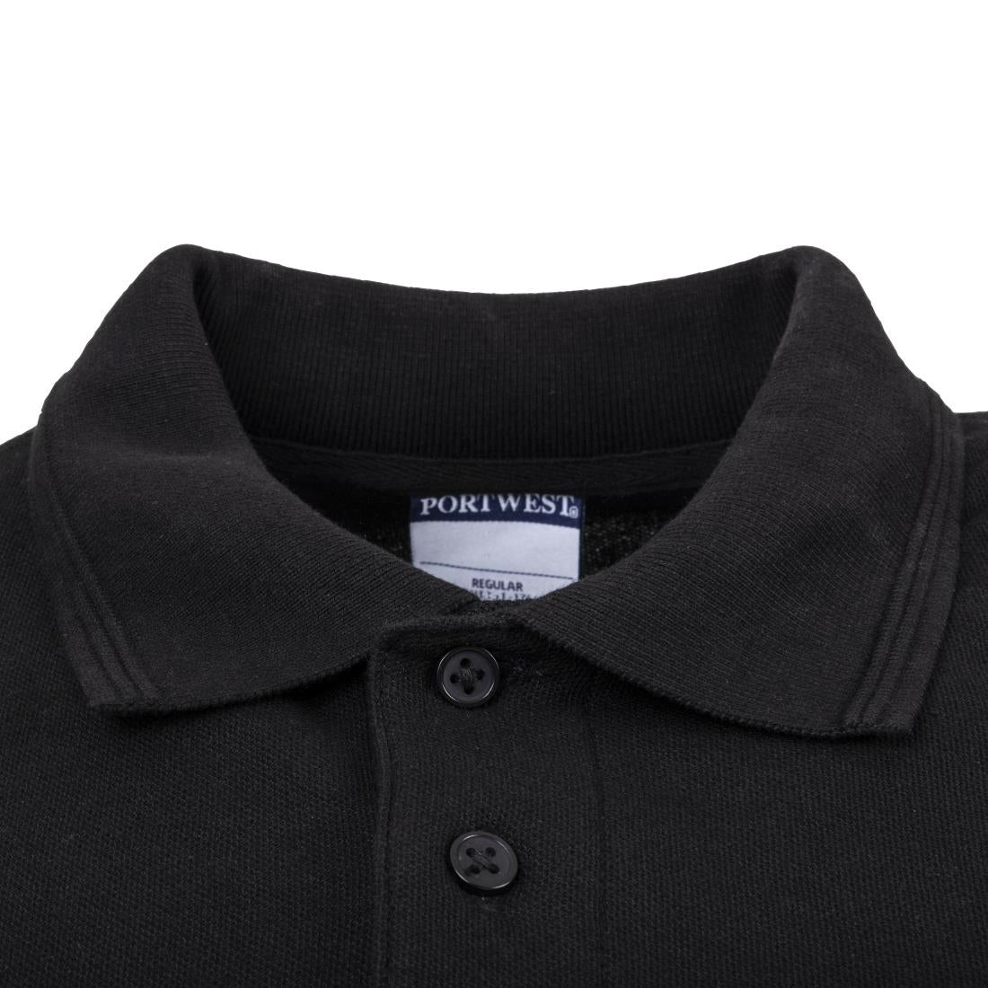 A735-M Unisex poloshirt zwart M